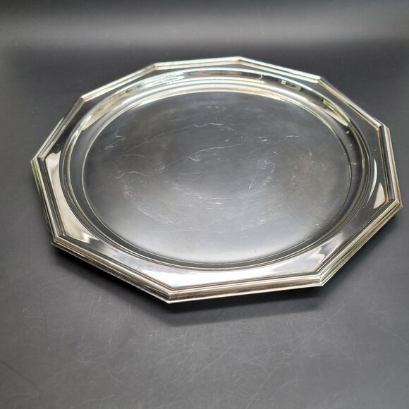Reed and Barton Tray Set Century Collection Silver Decagon Round Center CR3 - Picture 4 of 13